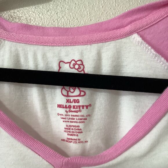 Hello Kitty Pink McBling Sanrio Kawaii Cutecore Lightweight Baseball Tee XL - Picture 9 of 10